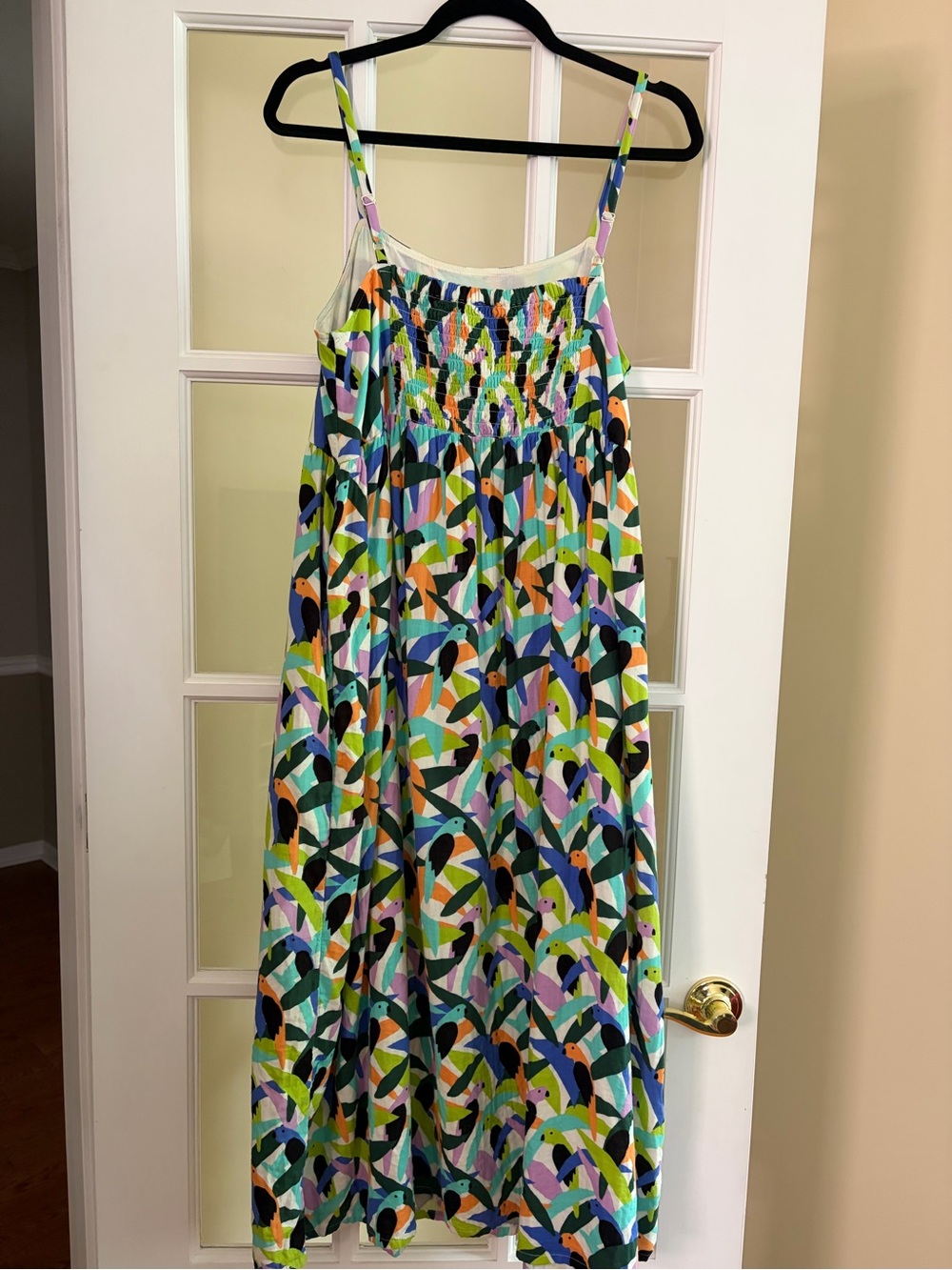 Hanna Andersson Pastel Smocked Dress with Bright Trim - Picture 2 of 5